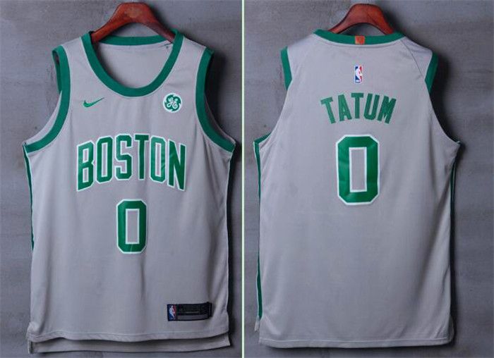 Men Boston Celtics 0 Tatum Gray Nike Swingman City Edition NBA Jersey